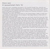 Steve Lacy - Live At Jazzwerkstatt Peitz
